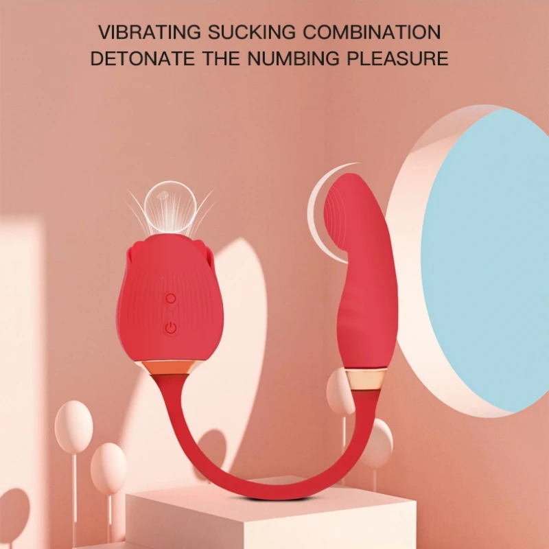 Rose Shape Vagina Sucking Insertion And Vibrator Good Nipple Sucker Oral Licking Clitoris Stimulation Sex Toys for Women image 3