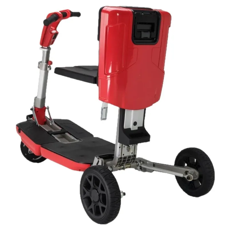 

Electric scooter takes the plane suitcase to travel three-wheeled elderly battery car