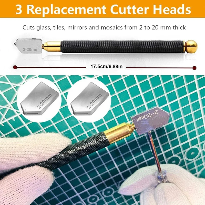 5PCS Diamond Glass Cutter For Glass Tile Cutting Manual Tools 2-20mm Glass, Ceramic tile Cutting Tool DIY  Glass Cutting Set