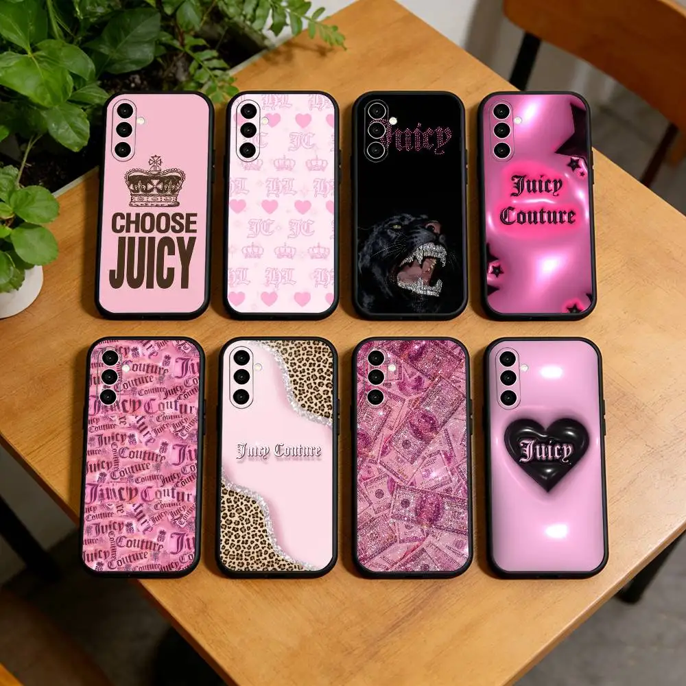 

J-Juicy C-Couture Phone Case Black Silicone Soft For Samsung Galaxy A73,A72,A71,A70,A53,A52,A51