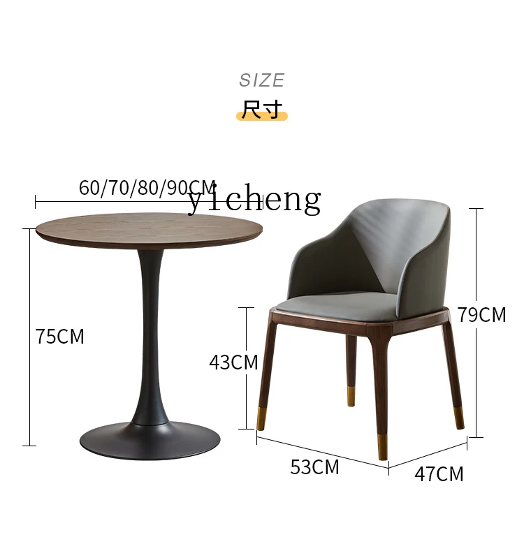 ZK Small Apartment Coffee Table Balcony Dining Leisure Coffee Shop Small Table Negotiation Table and Chair Solid Wood