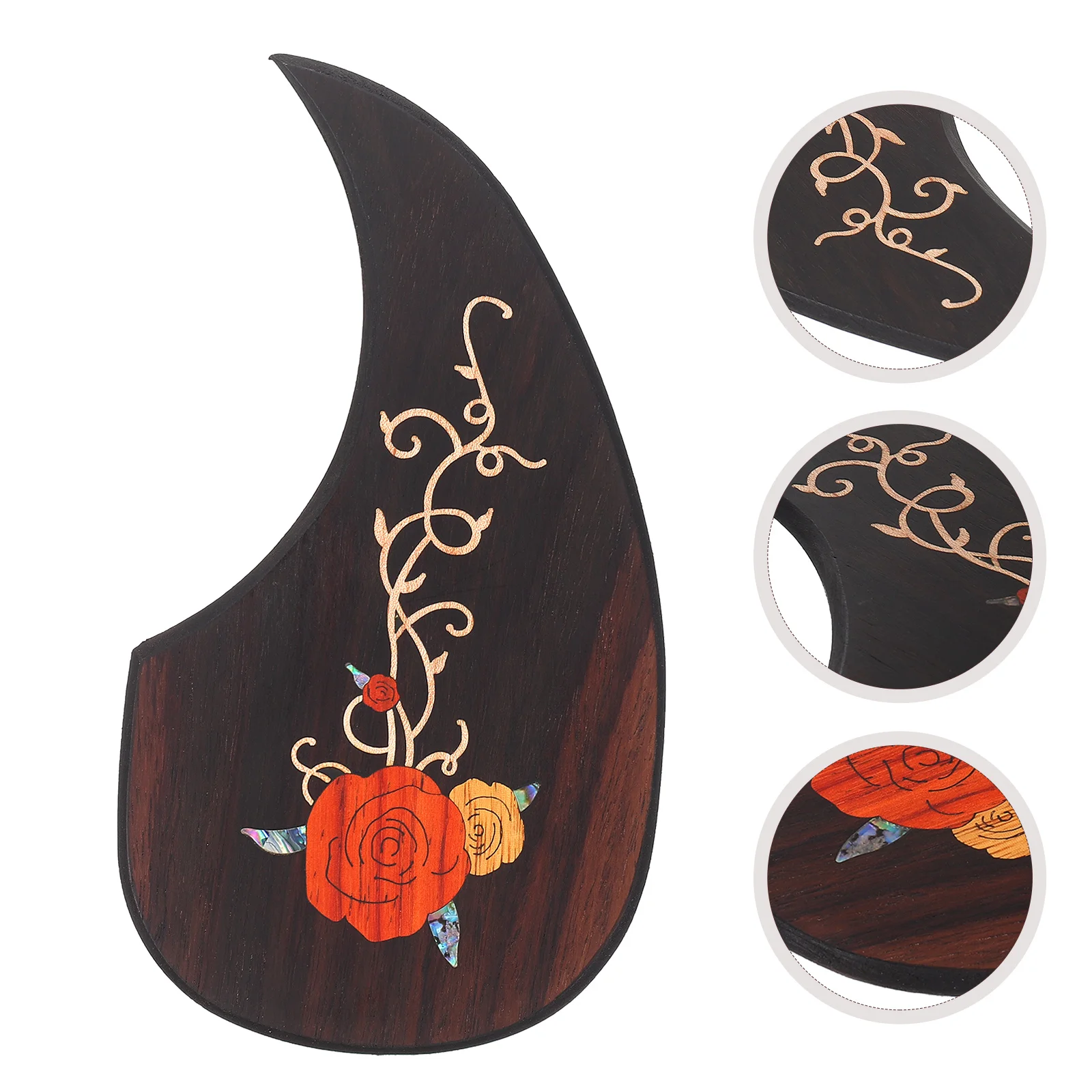 Guitar Pickguard Scrapper Stickers Impact Protection Board Wooden Protective Plate for Rosewood Acoustic Protector