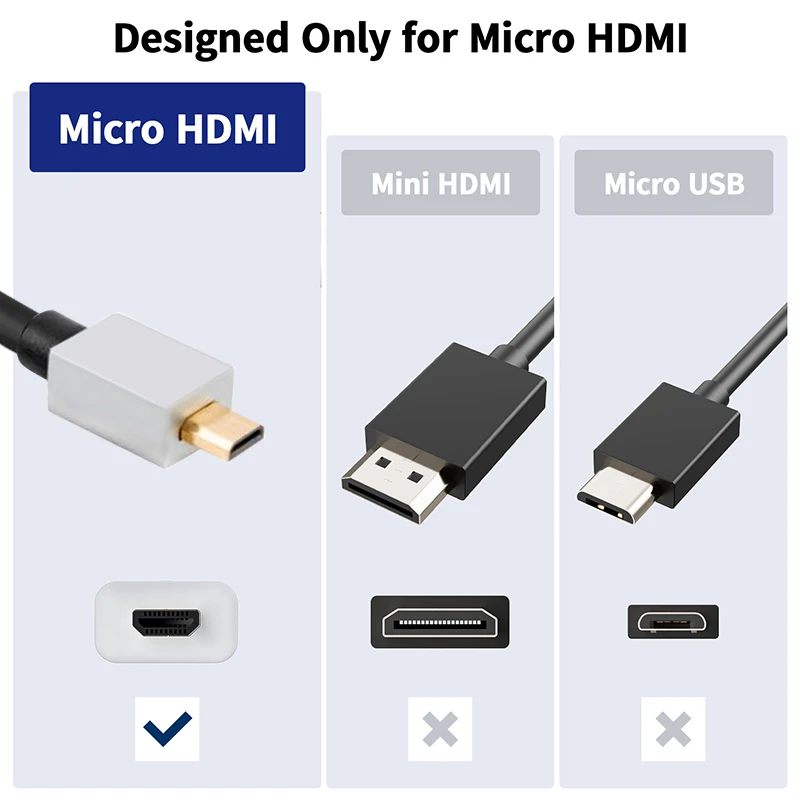 Micro HDMI cable 2.0 4K 60Hz Cable HDMI to Micro HDMI for Raspberry Pi 4 GoPro Hero 7 Black Hero 5 4 6 Camera laptop HDTV