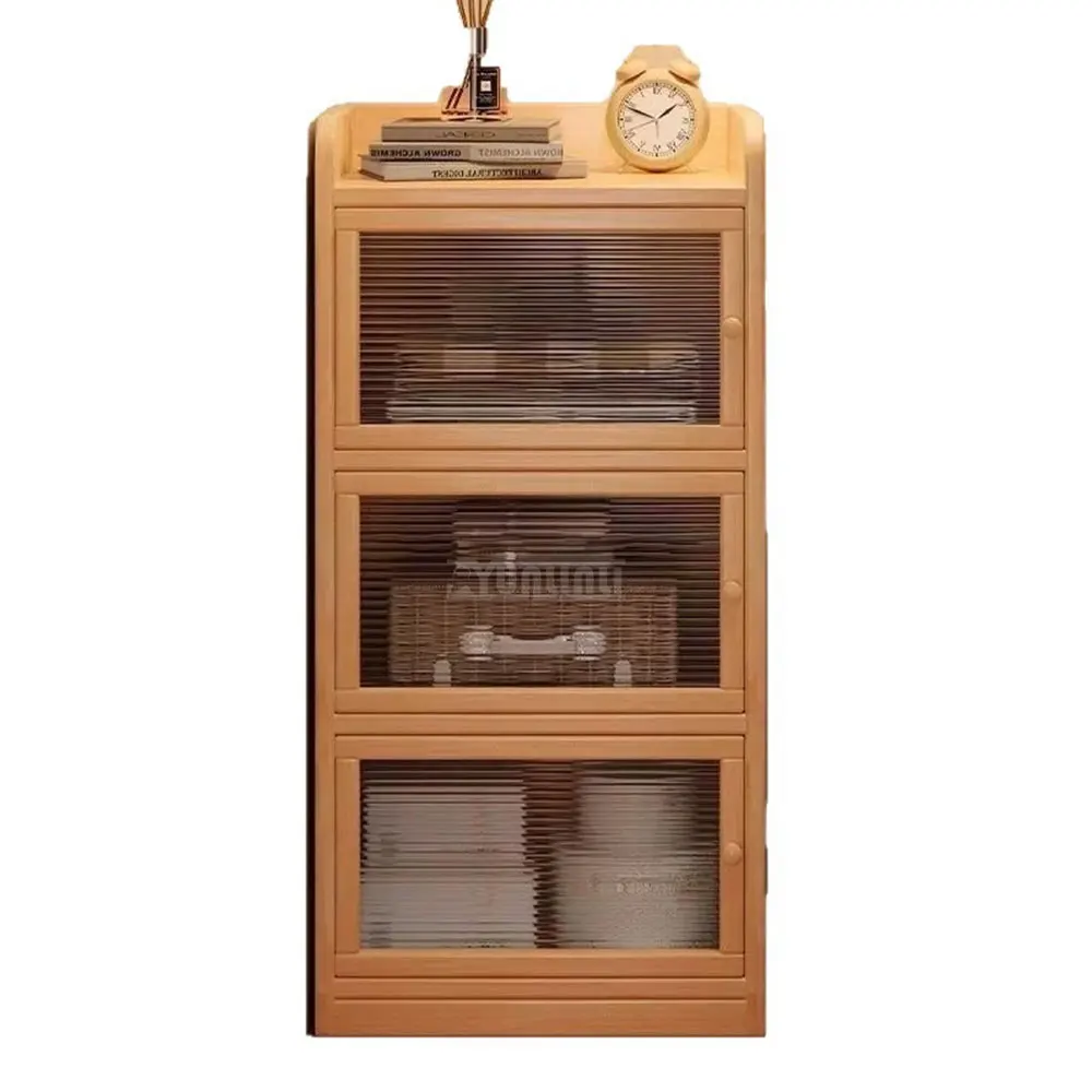Floor Multi-Layer Storage Shelf, Solid Wood Narrow Side Cabinet, Wall Mountable Book & Display Rack for Home