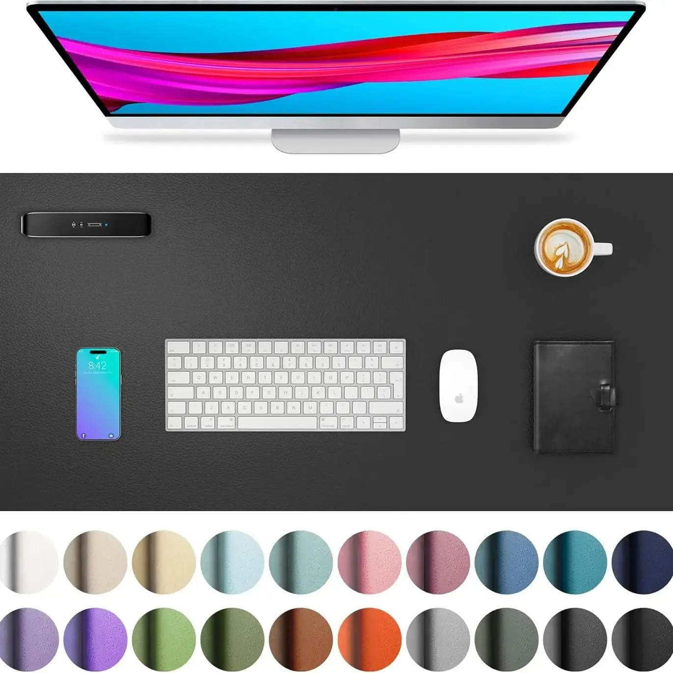 YSAGi Grand tapis de souris de bureau en PU