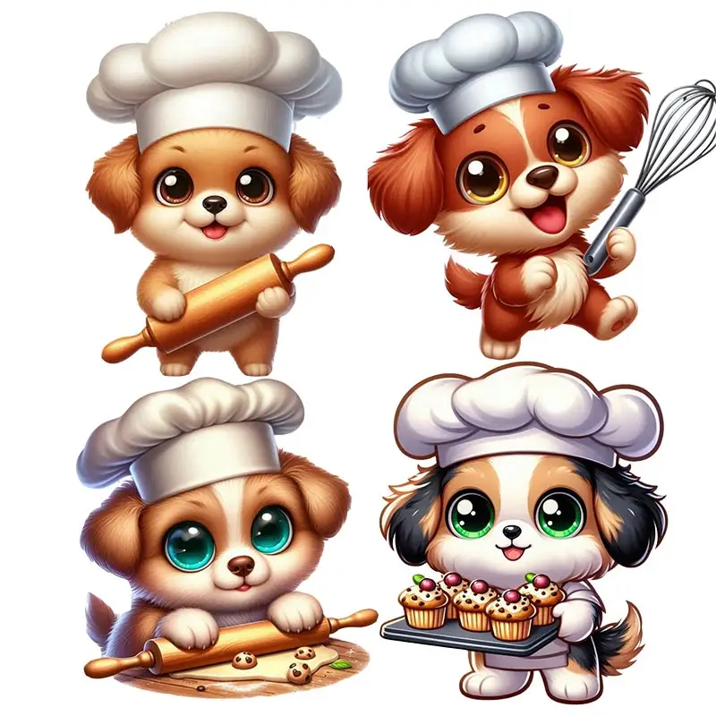 Cute chef dog wall stickers decoration living room cabinet refrigerator home decoration decal stickers  CM44