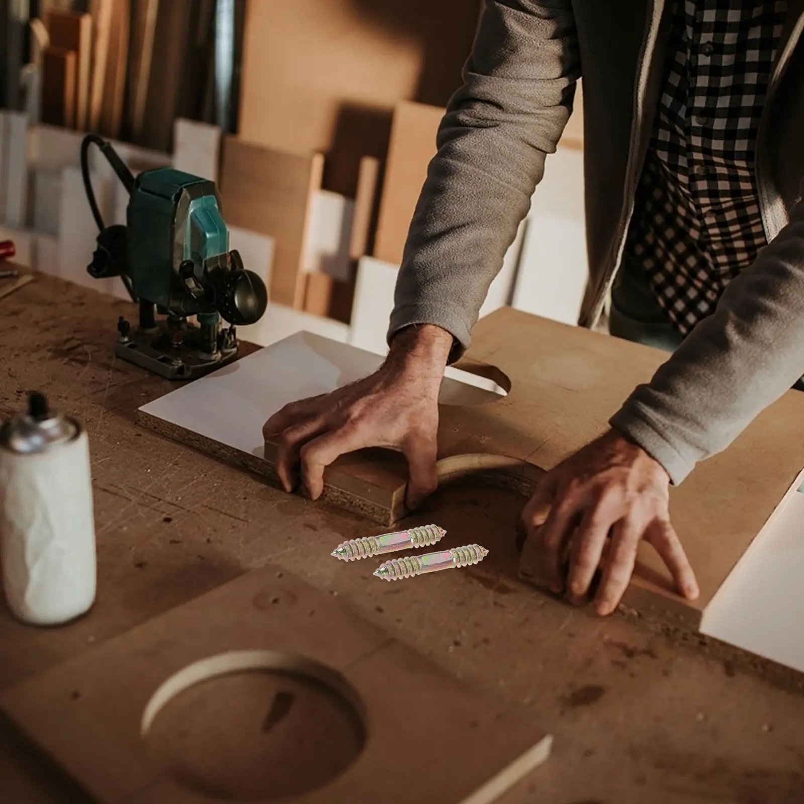 

25pcs Double Ended Self Tapping Screw Dual Thread Flat Tail For Wood Plastic Furniture Connection Repair Hardware Bolts Fastener