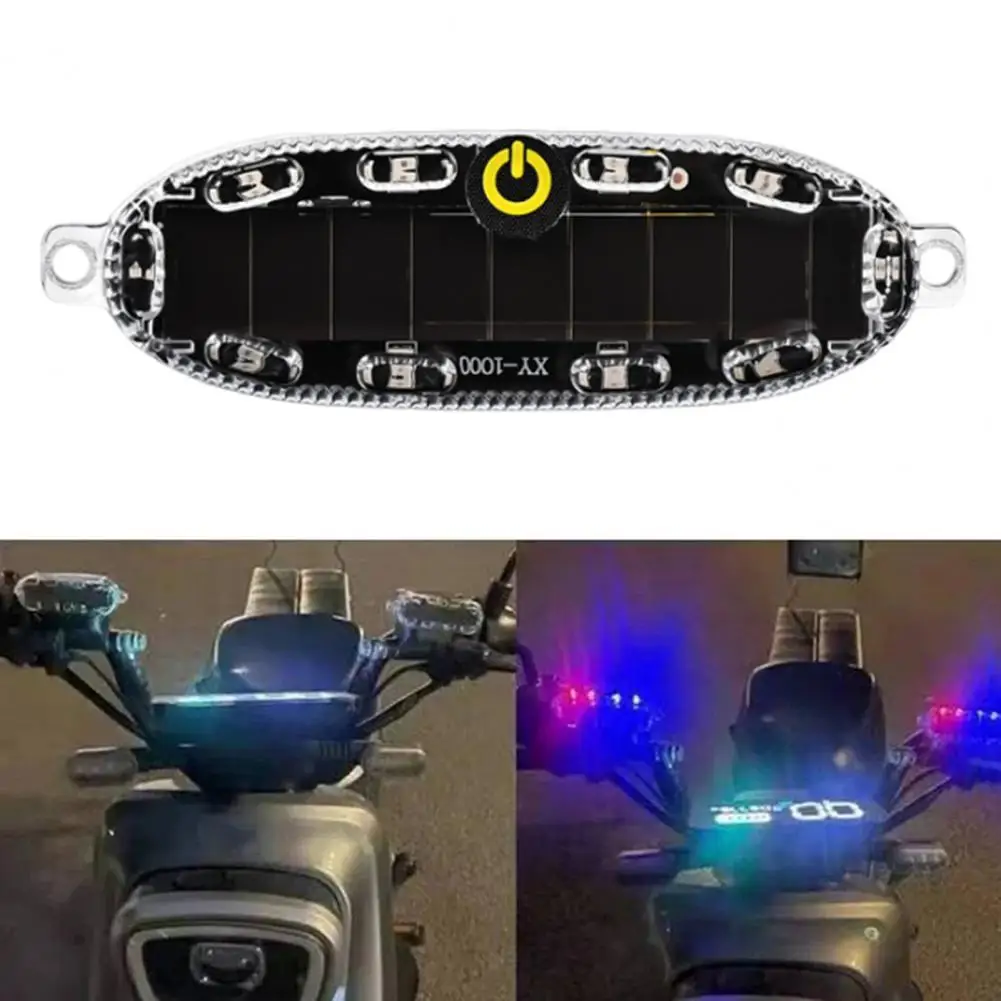 2Pcs Solar Flash Warning Lights 3 Modes Auto Off Waterproof Motorcycles Bicycles Alarm Lights Flashing Security Lights