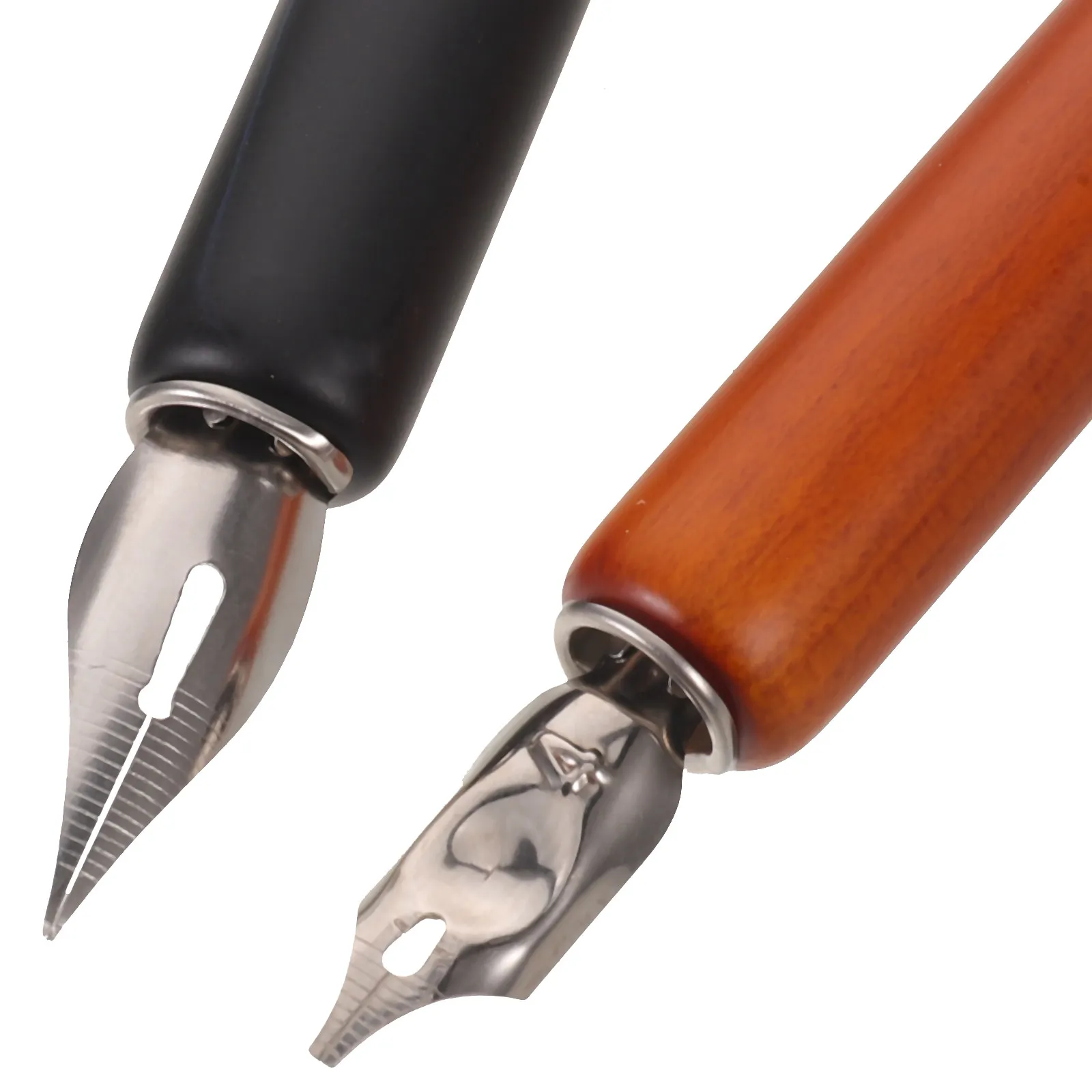 1Set Wooden Dip Pen Set Interchangeable Nibs Ergonomic Holder Sketching Comic Inking Calligraphy Drawing Supplies