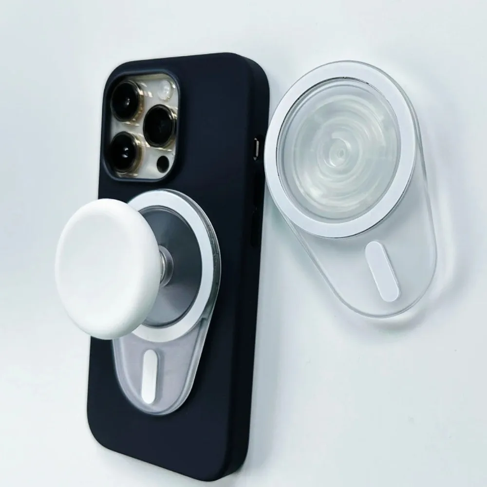 Oval Magnetic Silicone Phone Holder Finger Holder for iPhone 15 14 13 Foldable Magnetic Holder P-Socket