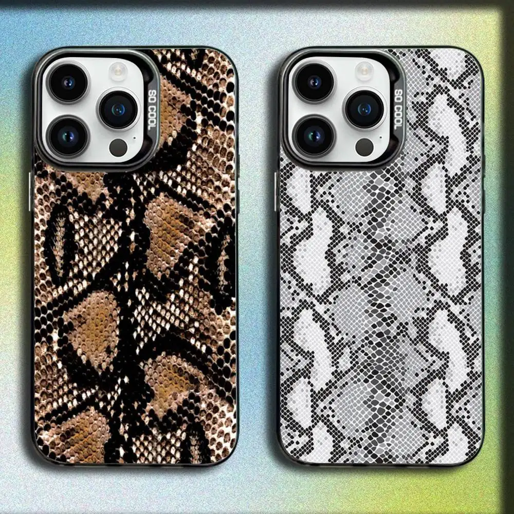 

Snakeskin Phone Case For iPhone 17,16,15,14,13,12,11,Pro,Max,Plus,E,SE4,Air,Mini Black IMD Box