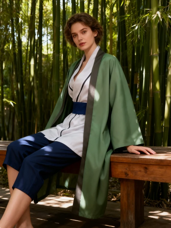 انمي ياباني الكرتون تأثيري حلي جديد حار تسونادي فتاة النساء الأخضر كيمونو عيد الميلاد هالوين دعوى كرنفال الكرتون موحدة