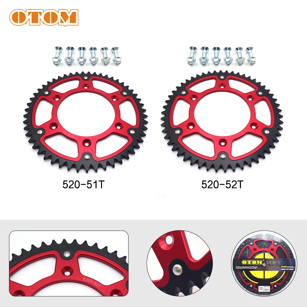 

OTOM 520 Chain Dirt Bike Enduro Rear Chain Plate Kit Motorcycle Dual Sprocket With Mounting Screws For HONDA CR CRF XR 125 250