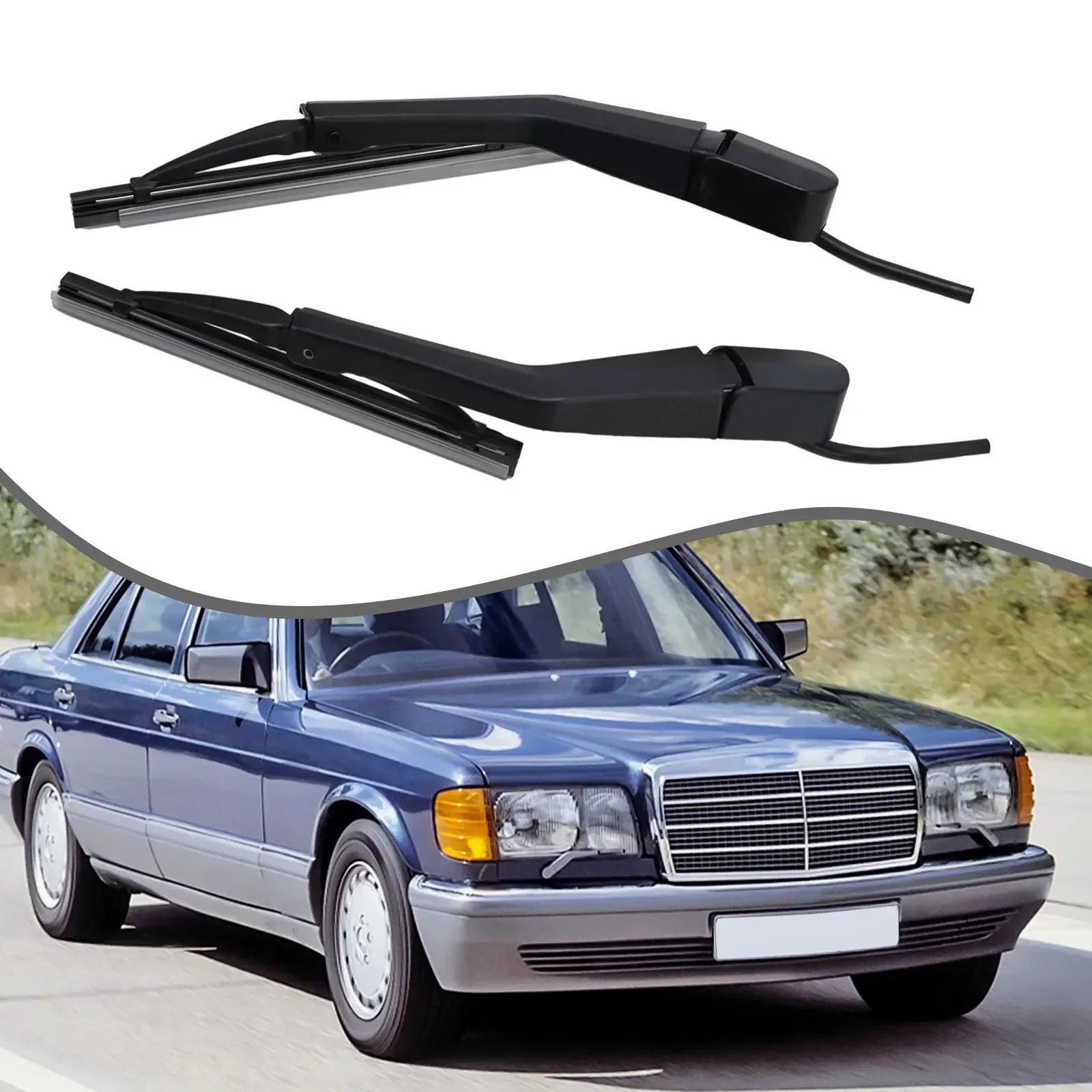 Car Head Light Wipers Arms Left And Right For Mercedes W126 A1268204544 A1268204644 Automobile Windscreen Wipers Replacement