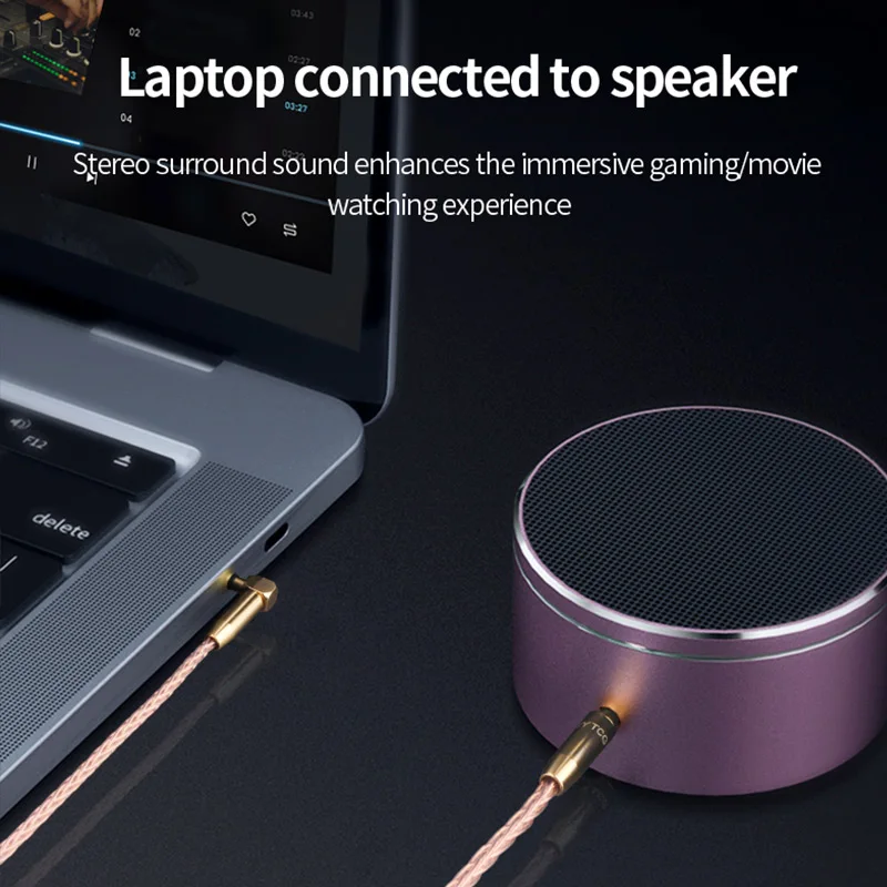Kabel Aux Jack 3.5MM do 3.5MM Kabel Audio 7N OCC HIFI Kabel Audio Aux 3.5mm Hifi Stereo do Słuchawek Telefonu Komórkowego Głośnika TV — zdjęcie produktu 5