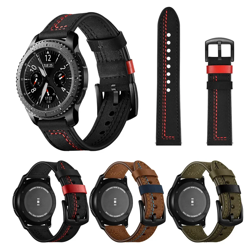 

Ремешок кожаный для Samsung Galaxy Watch 7/6/5/4 44 40 мм Galaxy4 Classic 46 42 мм, браслет для часов 5 Pro 45 мм, 20 мм 22 мм