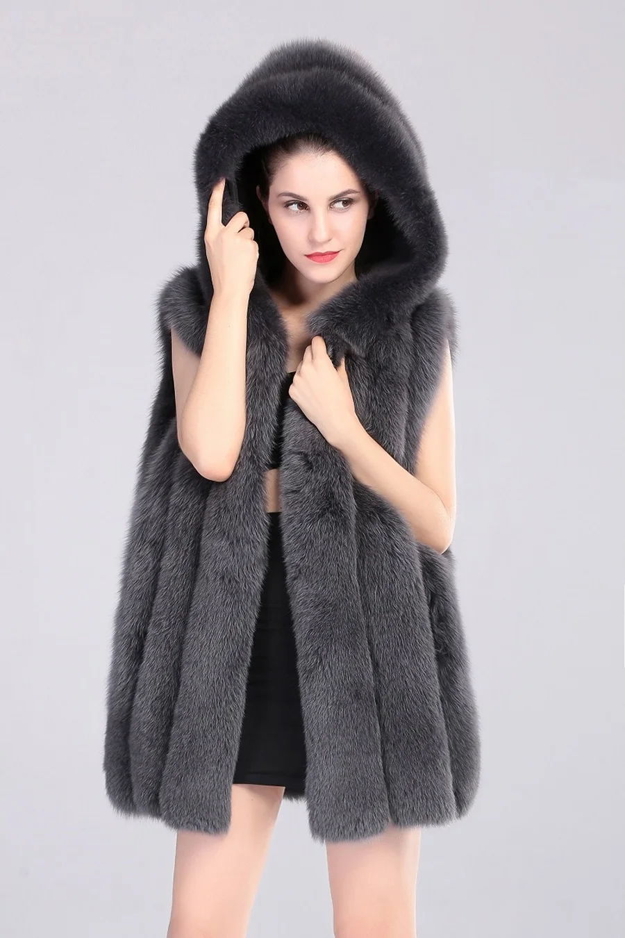 Fashion Custom Women's Winter Genuine Fox Fur Gilet Ladies Natural Real Fox Fur Vest