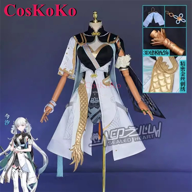 

CosKoKo Jinhsi Cosplay Game Wuthering Waves Costume Fashion Lovely Uniform Dress Full Set Halloween Party Role Play Clothing New