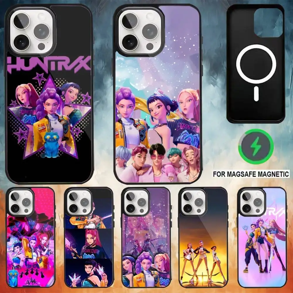 

KPop D-Demon H-Hunters Phone Case For iPhone17,16,15,14,13,12,11 Plus,Pro Max Magnetic Magsafe Wireless Charging