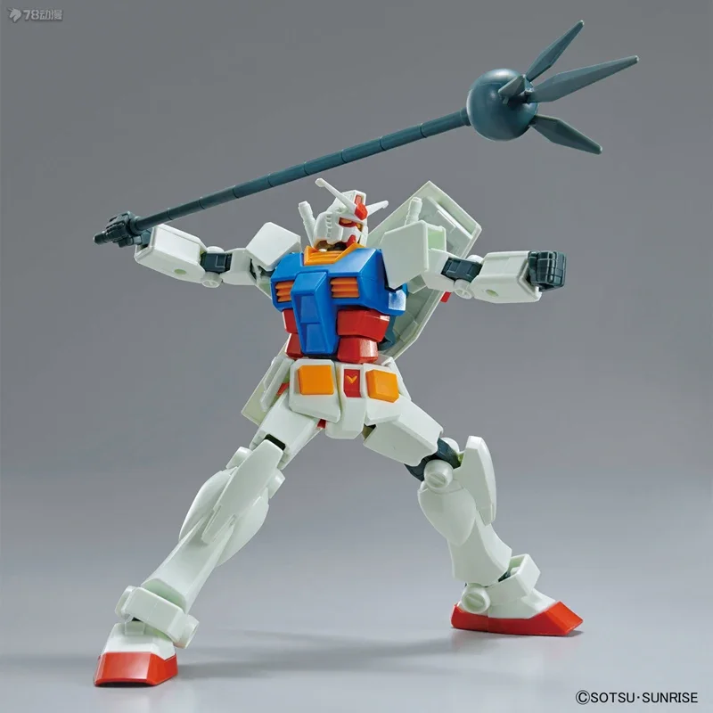 In Stock BANDAI ANIME 1/144 ENTRY GRADE EG RX-78-2 GUNDAM FULL WEAPON SET Assembly Plastic Model Kit Action Toys Figures Gift