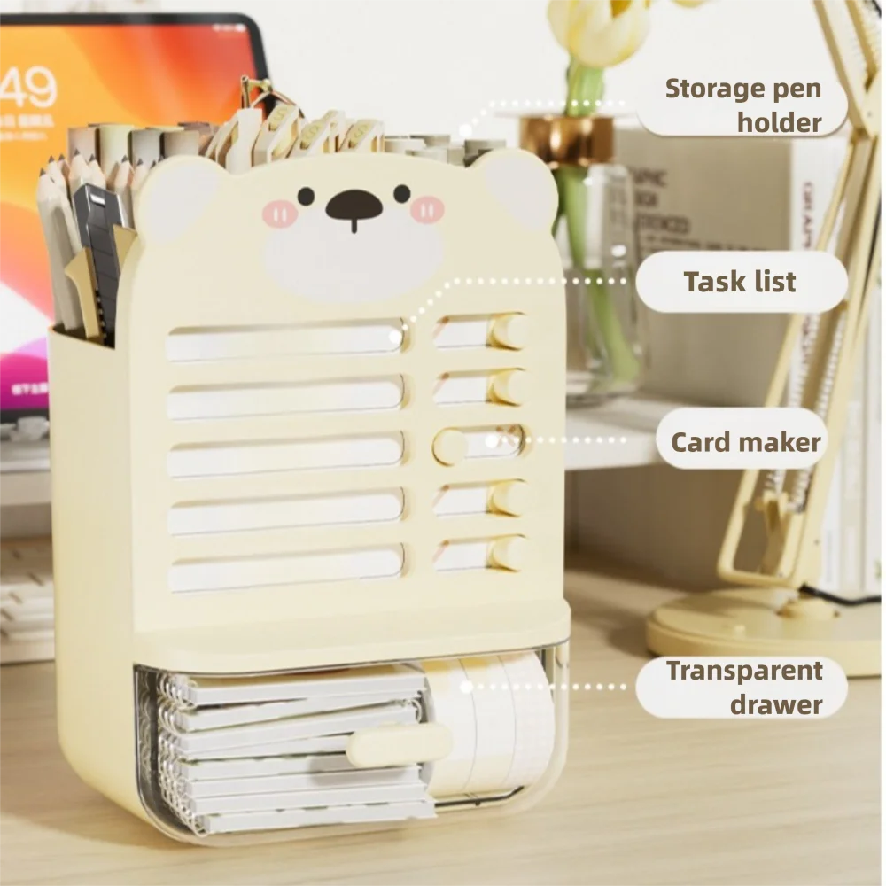 

Large-capacity Self-discipline Pen Holder Multi-functional To Do List Desktop Organizer Clear Drawer Fashion Student Storage Box