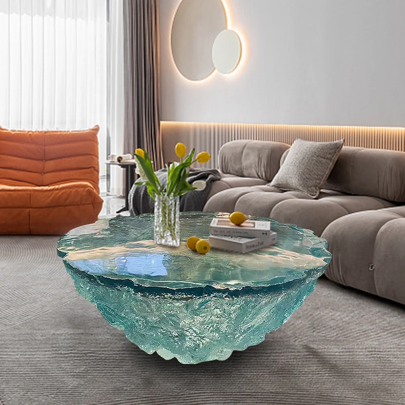 * Modern Design High Grade Transparent Resin Sculpted Eco-Friendly Coffee/Tea Table Set for Home Hotel Office Furniture Use