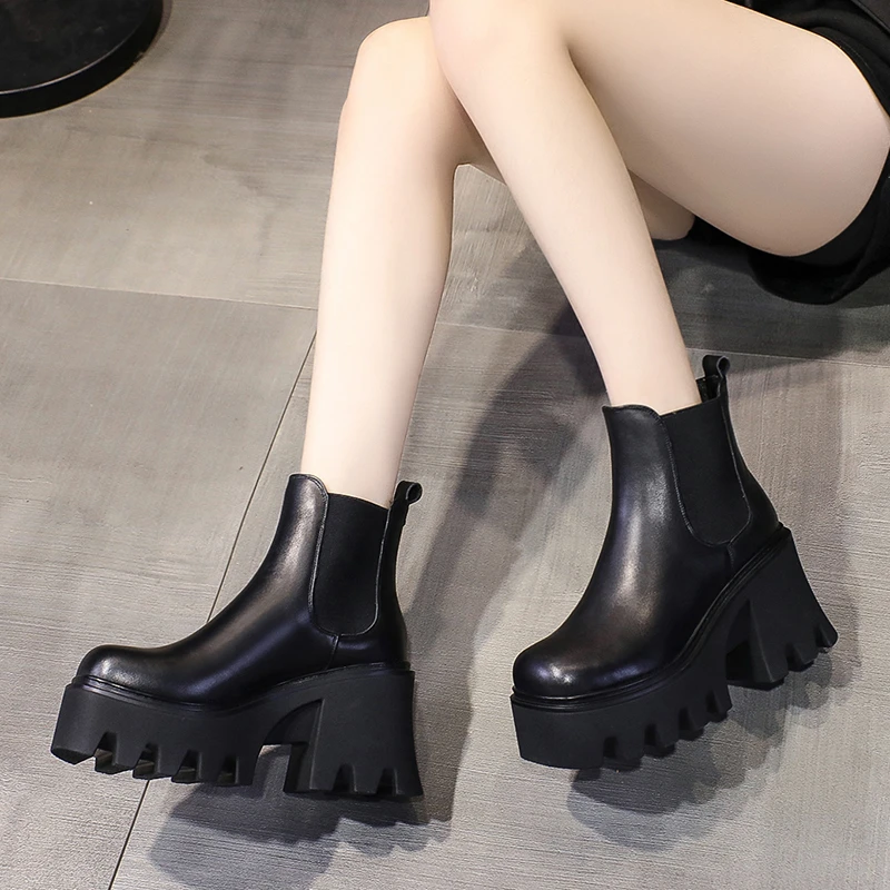 2023 High Quality Women\'s Shoes Mid-Calf Autumn Women\'s Boots Mixed Colors Round Toe High Heels Water Proof Zipper Shoes Female