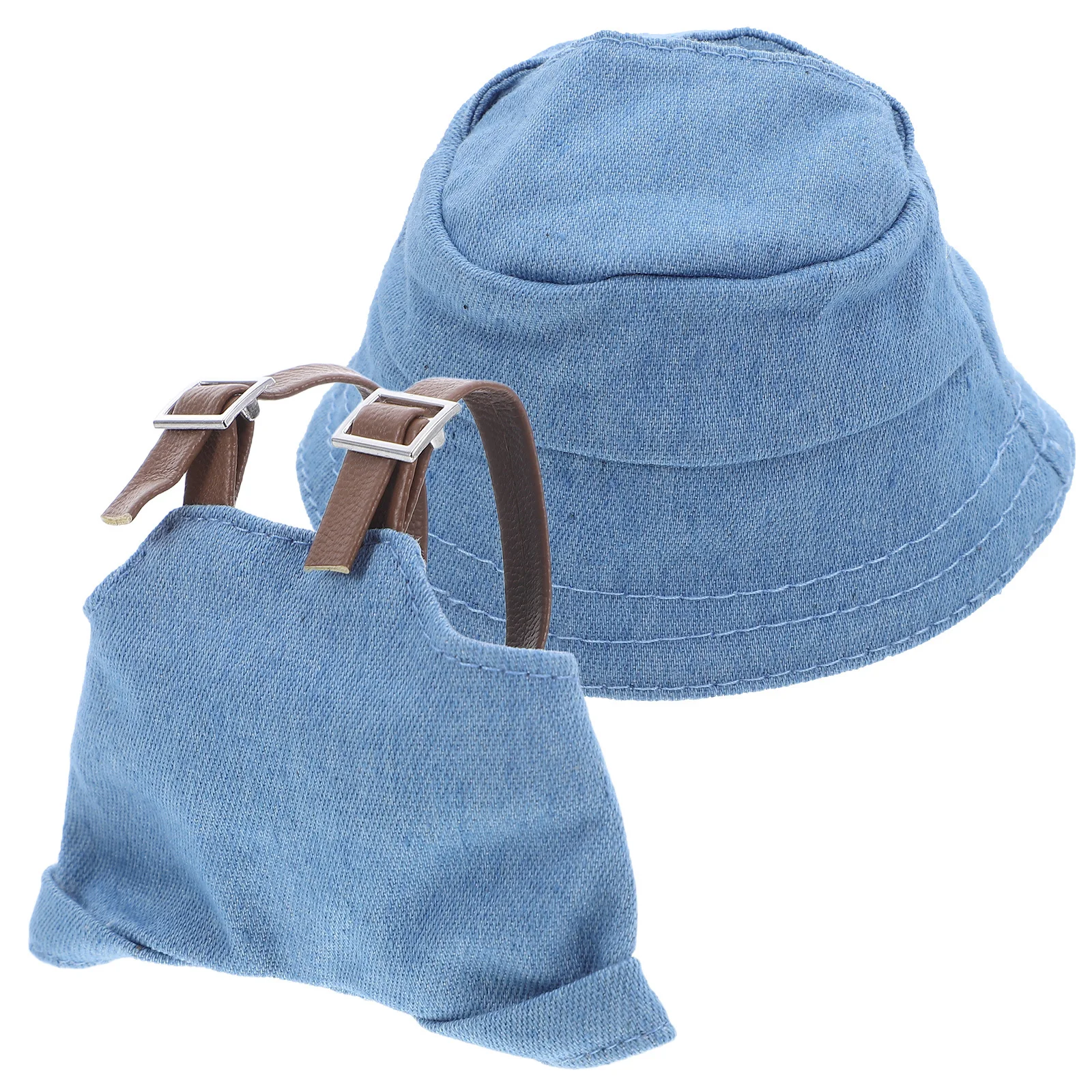 

1Set Miniature Costume Set 17Cm Includes Overalls Suspenders Tiny Cap DIY Replaceable Hats for Dress Up Cosplay Accessories