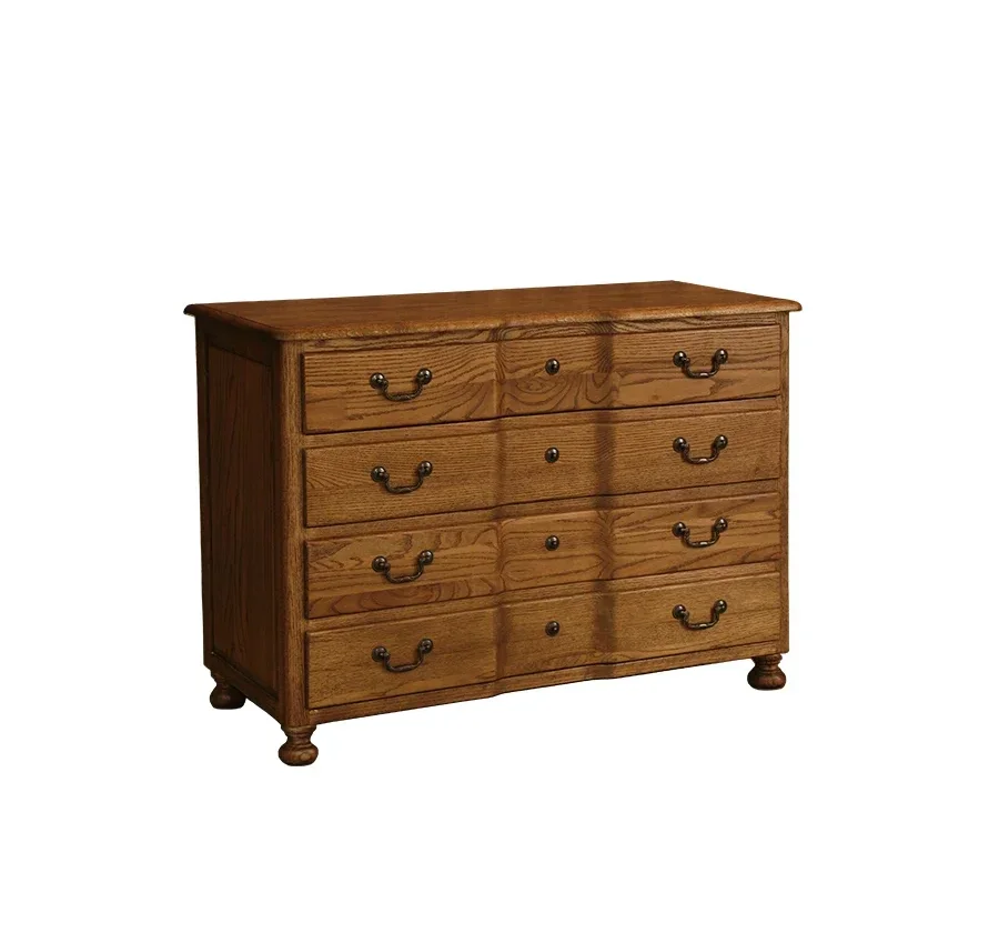 

American Country Solid Wood Four-Drawer Cabinet Retro Multi-Functional Storage Cabinet