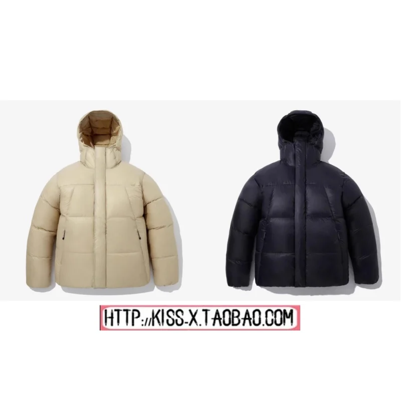 

Новинка 2025, корейский Sle, уличный теплый пуховый пух с капюшоном для пары Jaet Ci, повседневный длинный свек, белый душ с наполнителем, обычная посадка