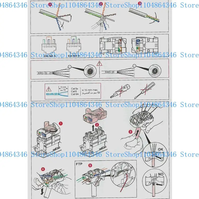 5Asd Cat6 directement via le module réseau RJ45 Connector Information Socket ETH JOC