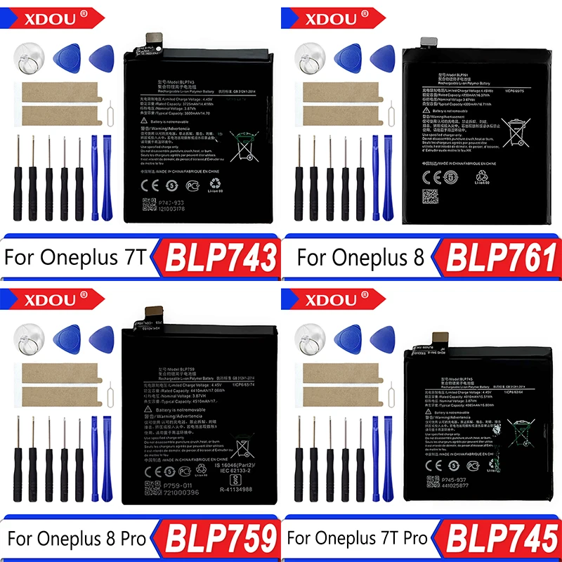 New BLP801 BLP761 BLP759 BLP745 BLP743 BLP699 BLP685 Battery For OnePlus 8T/9R/ 8 /Pro/8/7T Pro/7T/ 7 Pro/6T / 7 A6010