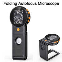 Folding Digital Electronic Microscope Autofocus with 8leds 500X Zoom Magnifying 2Inch Screen for Coin Microscopio Windows/Mac