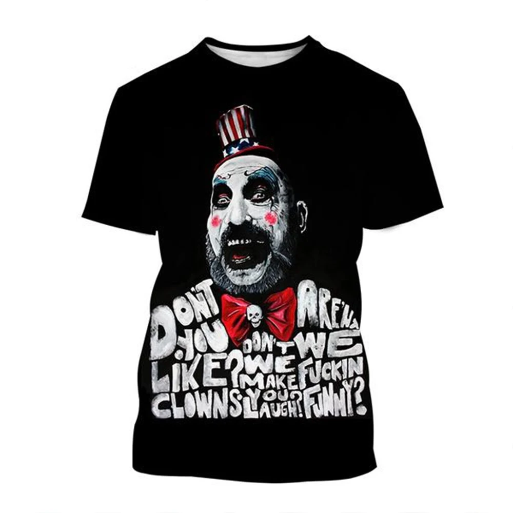 2024 Hot Sale Captain Spaulding Funny 3D Print T-Shirt House of 1000 Corpses Men\'s Fashion Hip Hop Harajuku T shirt Streetwear