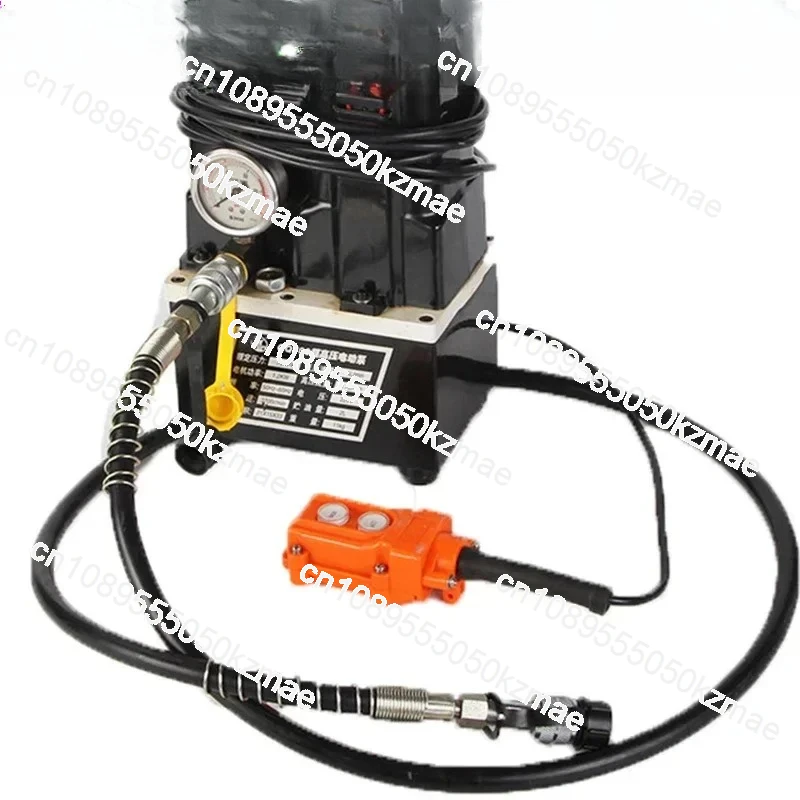 Compact 220V Hydraulic Power Unit, QQ700 Ultra-High Pressure Electric Oil Pump with Integrated Solenoid Valve & Foot Pedal Contr