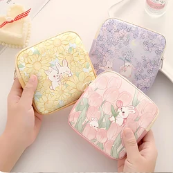 Women Girls Kawaii Cosmetic Makeup Tampon Napkin Pouch Storage Bag Coin Purse Sanitary Pads Bag Mini Data Cables Organizer