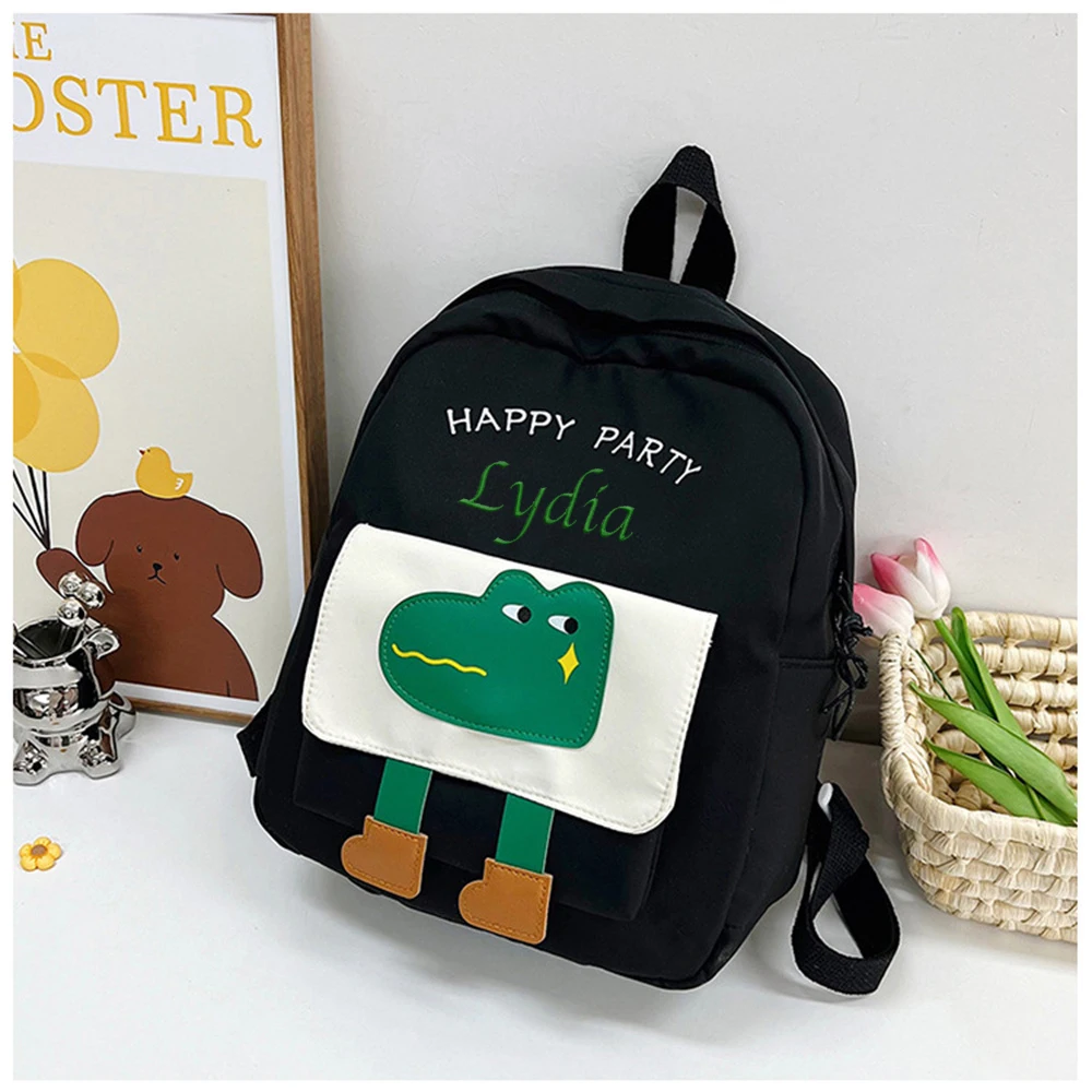 New High School Student Backpack Personalized Name Kindergarten Schoolbag Custom Embroidered Any Name Kid's Dinosaur Backpacks