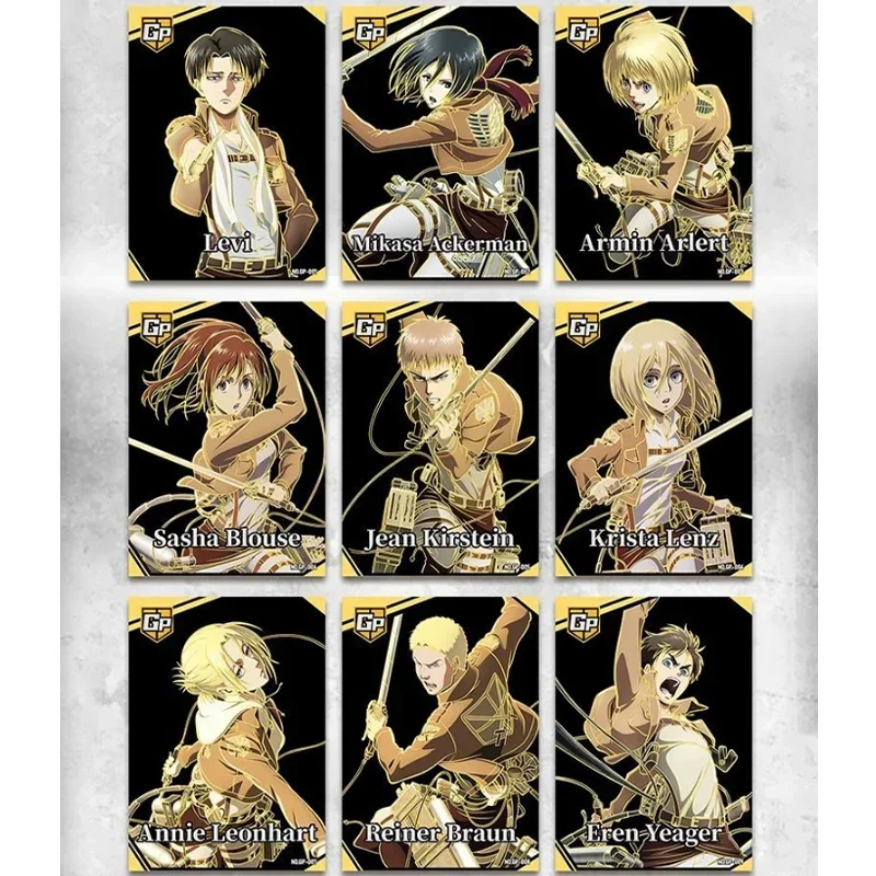 Genuine Attack on Titan Cards carte da collezione di animazione appassionati Rare LP Card Metal Card Limited Card Album regali per bambini giocattoli