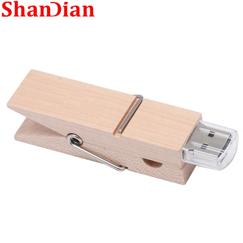 محرك أقراص فلاش بمشبك خشب 64 جيجابايت محرك أقراص قلم القيقب الطبيعي 32 جيجابايت شعار مجاني ذاكرة عصا 16 جيجابايت هدايا شخصية قرص U 8 جيجابايت 4 جيجابايت USB 2.0