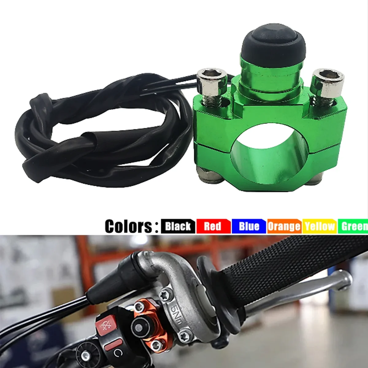 

For KTM EXC XCF 250 300 HONDA YAMAHA YZF WRF CRF CNC Motorcycle Universal Stop Start Kill Switch Button With Rotating Bar Clamp