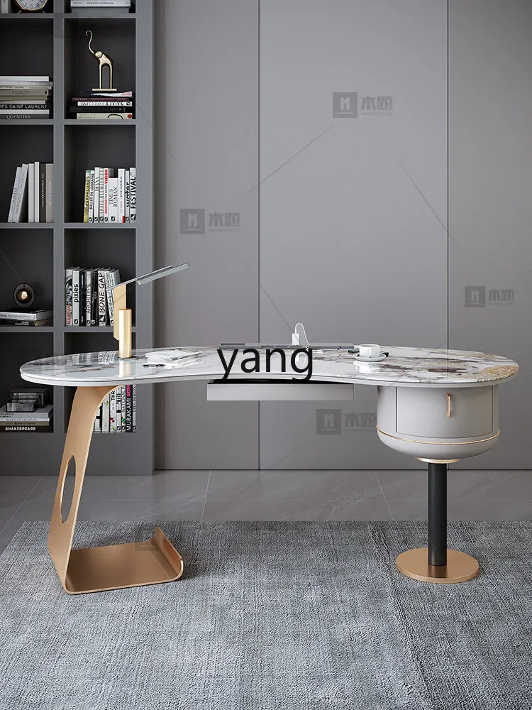

LMM light luxury rock slab desk household simple modern high-end special-shaped table