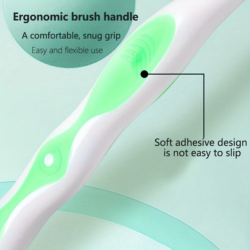 Nano Bristle Toothbrush Home Advanced Medium Bristle Wide Head Cleaning and Gingival Protection Toothbrush 1Pcs Random Color