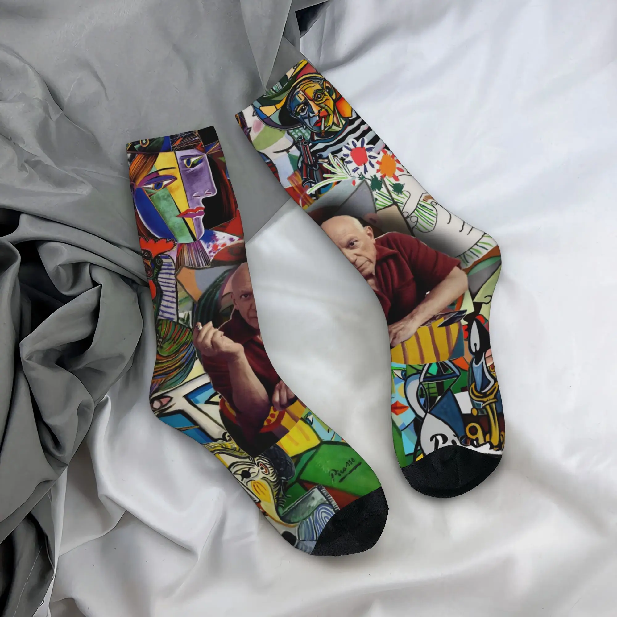 

Носки с изображением Пабло Пикассо, испанского художника, элегантные носки, мужские качественные носки, осенние носки для скейтбординга, нескользящие носки на заказ, подарок