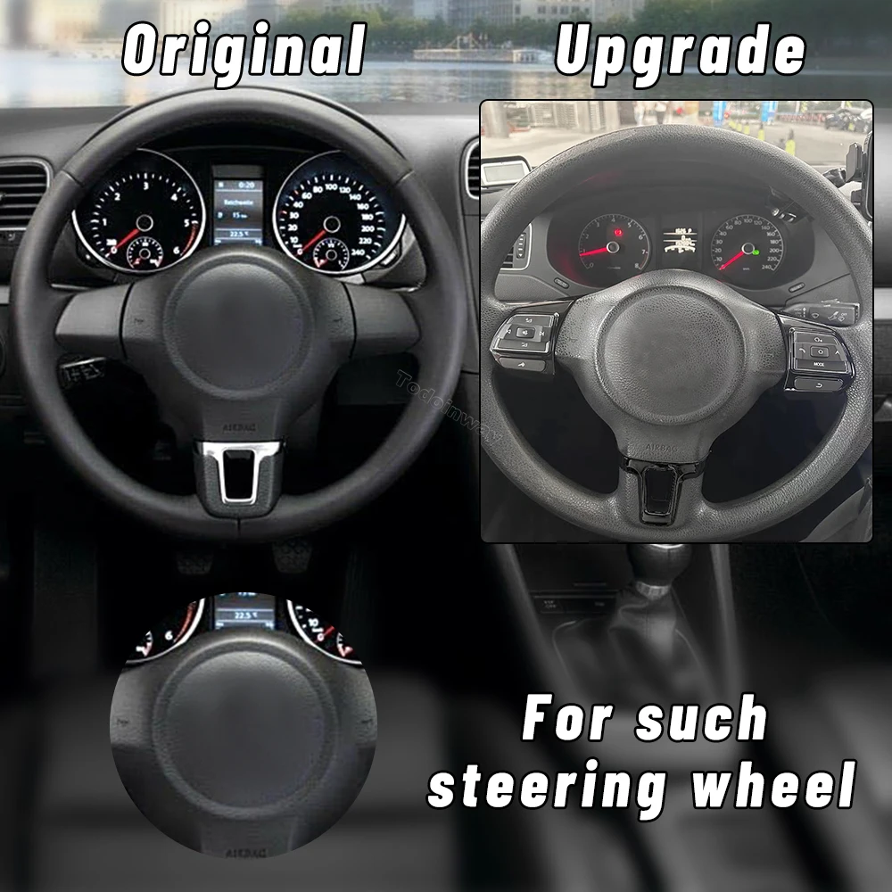 Multifunction Steering Wheel Control Button Audio Radio Media Switch for VW polo Golf 6 Jetta Bora Touran Santana 2012 Interior