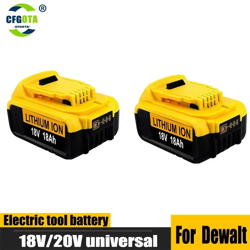 

2 шт., 100% оригинальный аккумулятор для DeWalt 20V18.Ah, перезаряжаемый аккумулятор для электроинструментов с зарядным устройством, литиевая ячейка DCB205 DCB204-2 DCB206