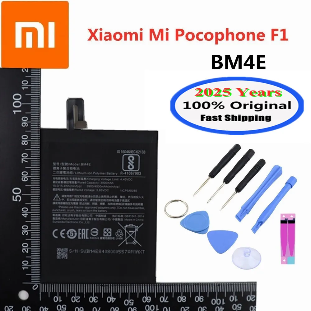 2024 Years 4000mAh BM4E 100% Original Battery For Xiaomi MI Pocophone F1 POCO F1 Mobile Phone Bateria Battery Fast Shipping