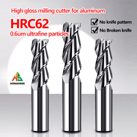 HRC62 3 Flute Carbide Milling Cutter Tungsten End Mill CNC Tool 1 4 6 8-20mm For Aluminum Fiberglass Acrylic Wood Copper Plastic