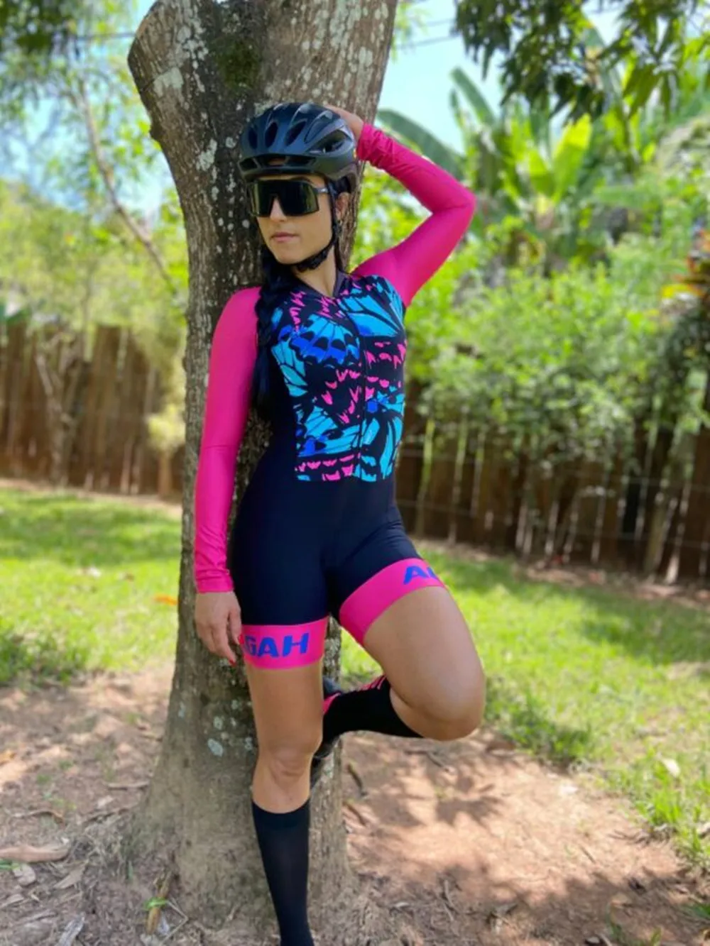 

2024 LOVE Agah Macaquinh Cycling Women Triathlon Skinsuit Jumpsuit Bike Clothes Bodysuit Kit bike Suit Mtb Sportwear Brazil