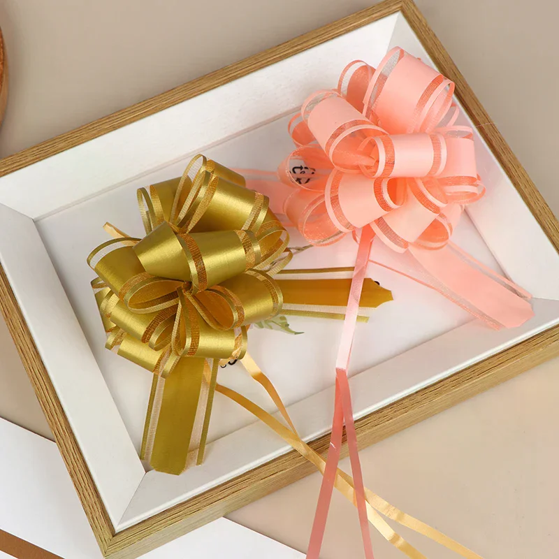 5/10 قطعة أشرطة القوس سيارة الزفاف سحب زهرة هدية الكريسماس التفاف التعبئة والتغليف الديكور Craft بها بنفسك الحرفية الزهور حفلة عيد ميلاد لوازم