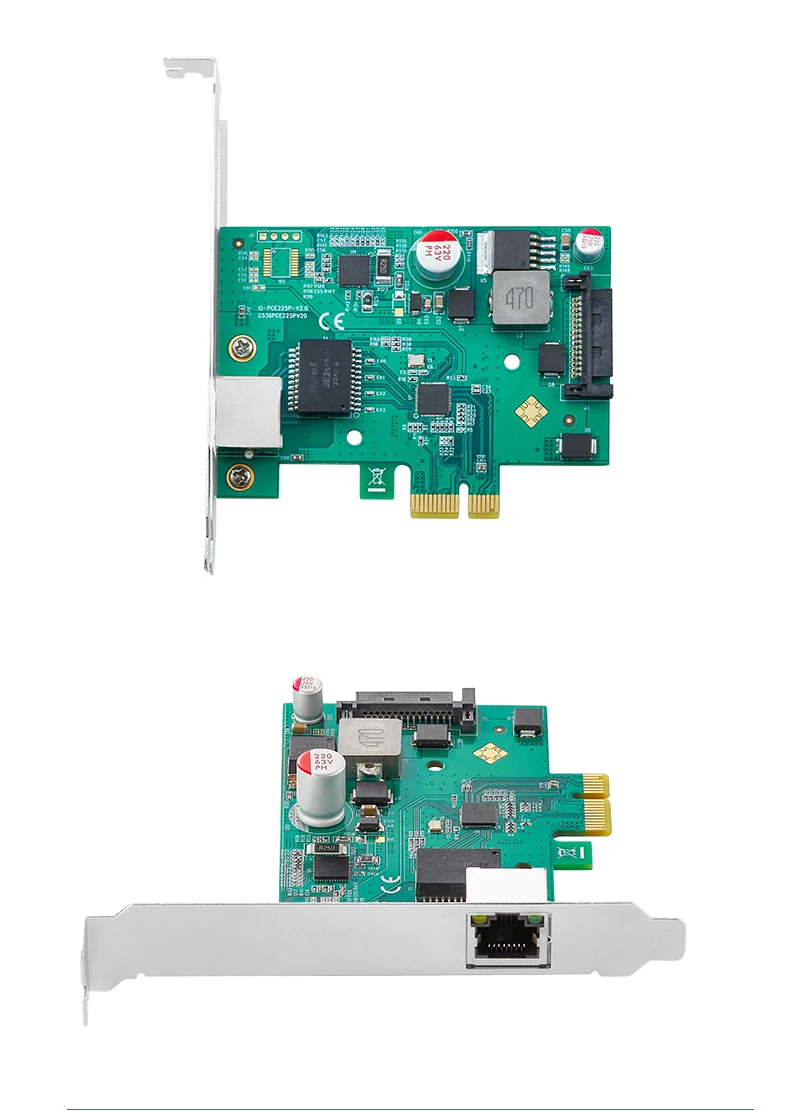 IOCREST 2.5G POE Gigabit Card Single Port RJ45 Gigabit PCIe x1 PoE+ Ethernet Network Card Frame Grabber 802.3at Intel I225 Chip